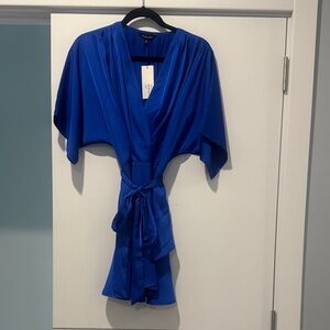 Chic Blue Wrap Dress